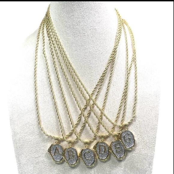 Gold Plated and Silver B Initial Pendant Necklace - Picture 7 of 7